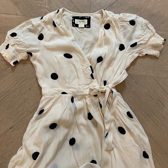 Anthropologie Maeve Breanna Maxi Side-Tie Wrap Polka Dot dress - Picture 7 of 9